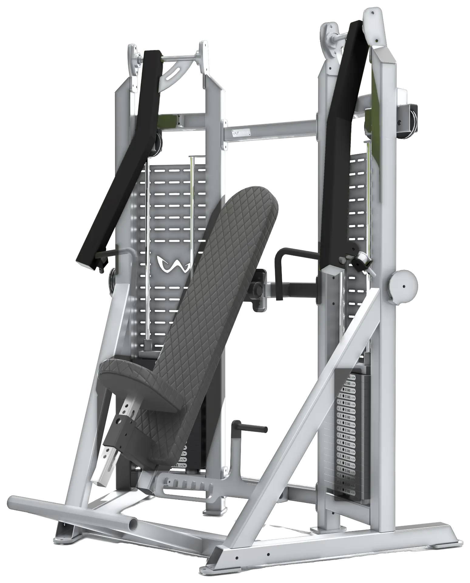 Watson chest press, silver frame with matte black arms