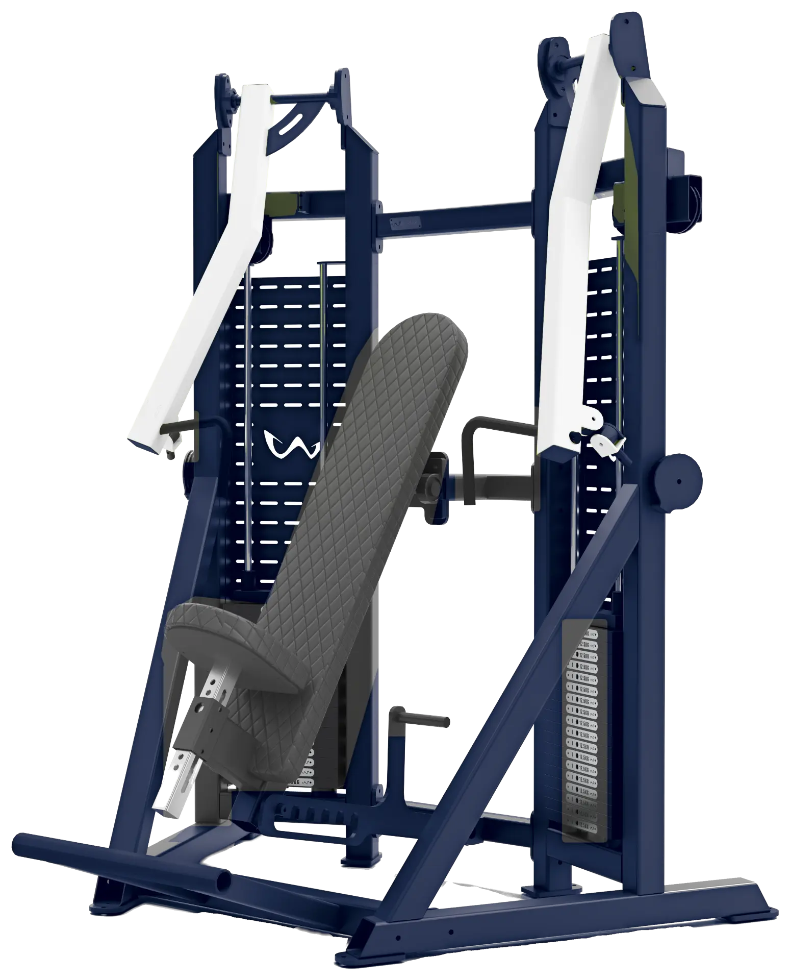 Watson chest press, navy frame with gloss white arms