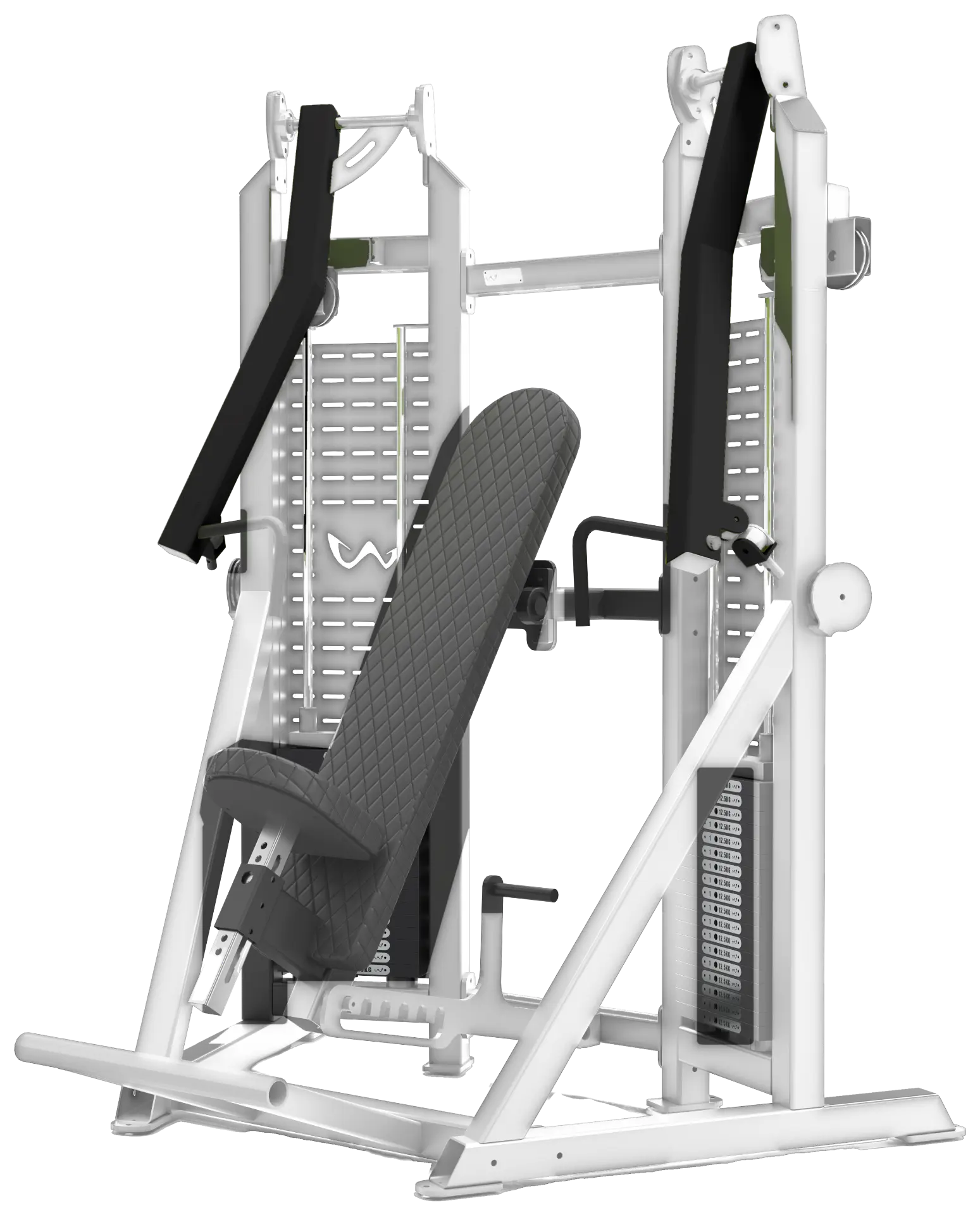 Watson chest press, white frame with matte black arms