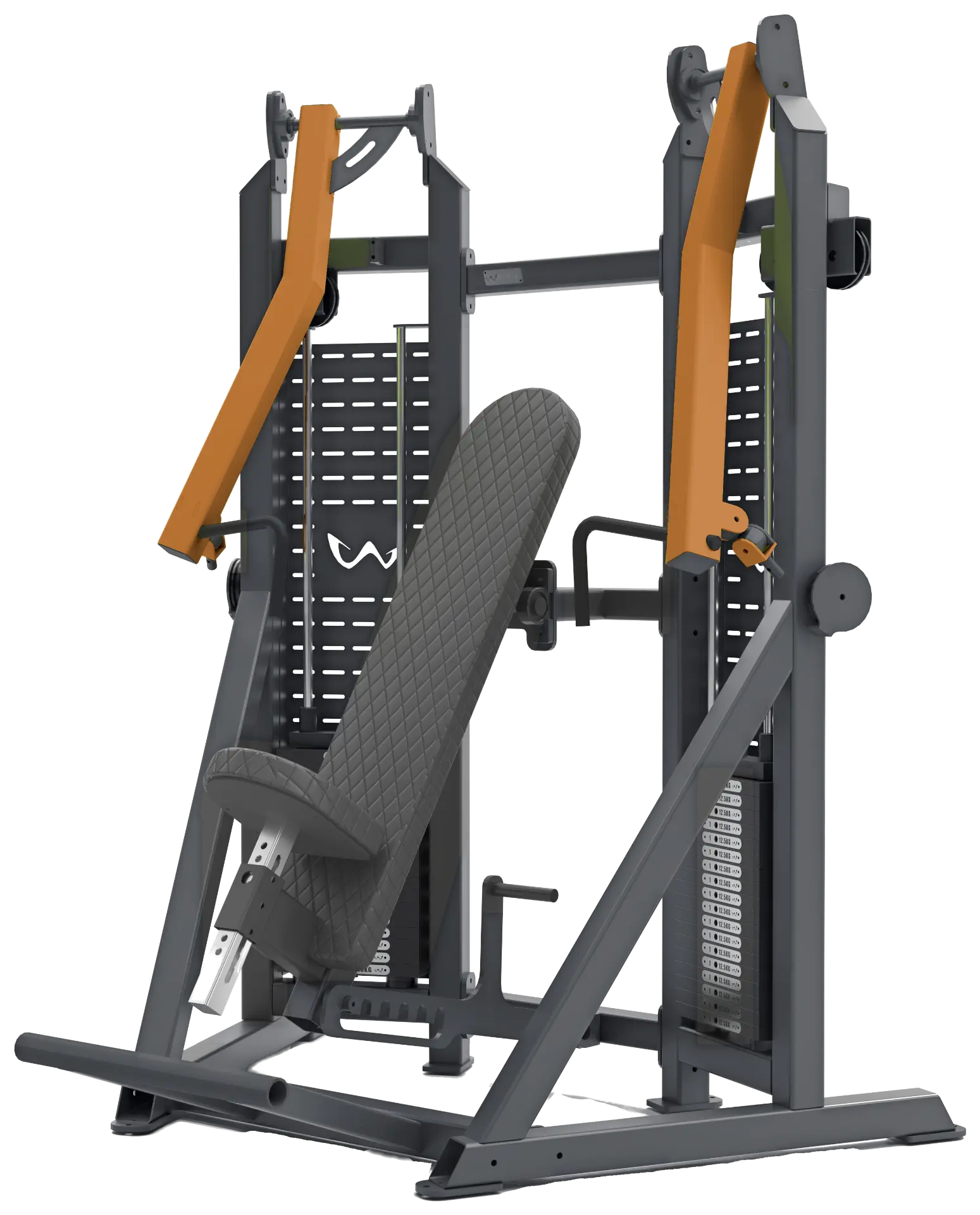 Watson chest press, graphite frame with copper arms
