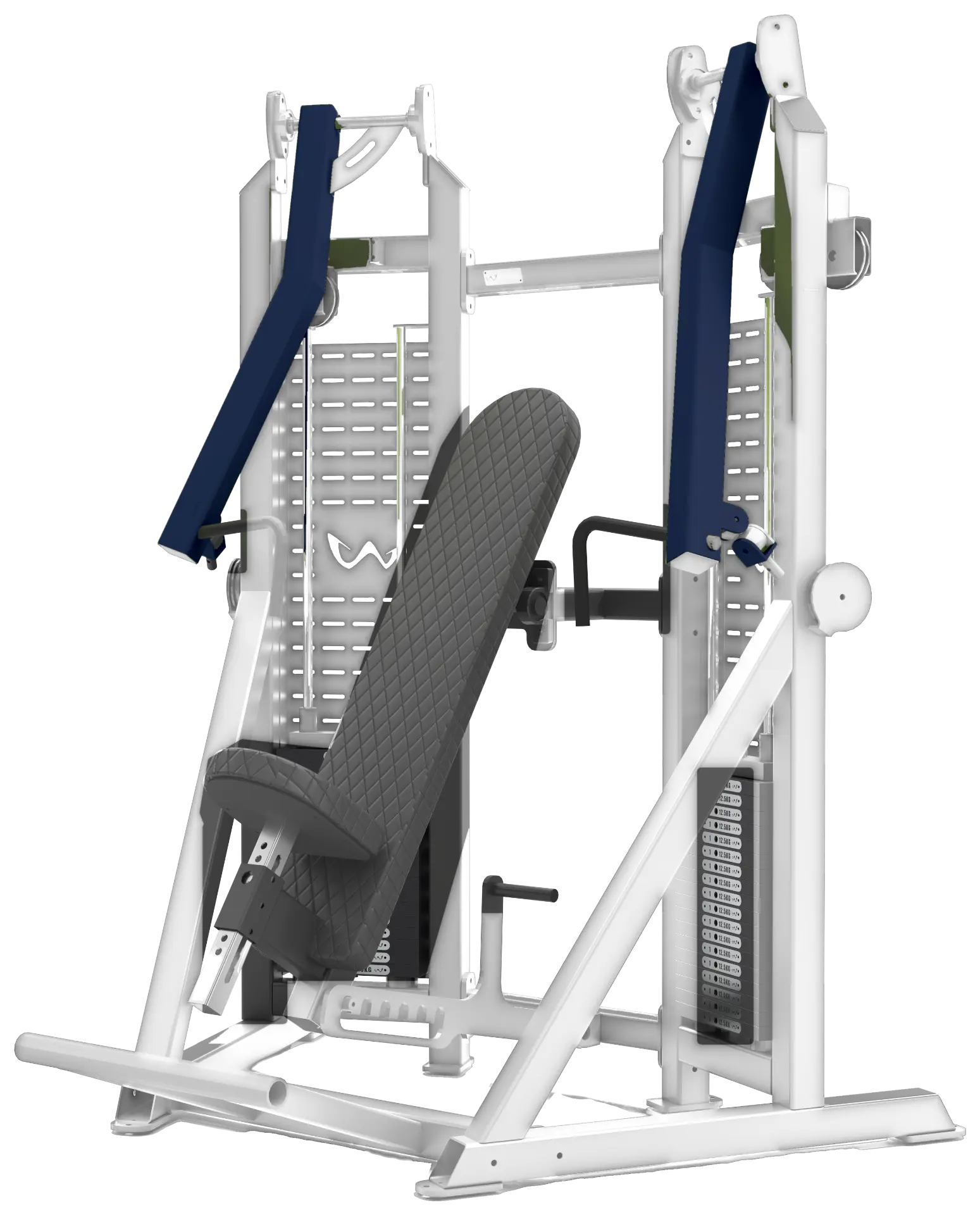 Watson chest press, white frame with navy arms