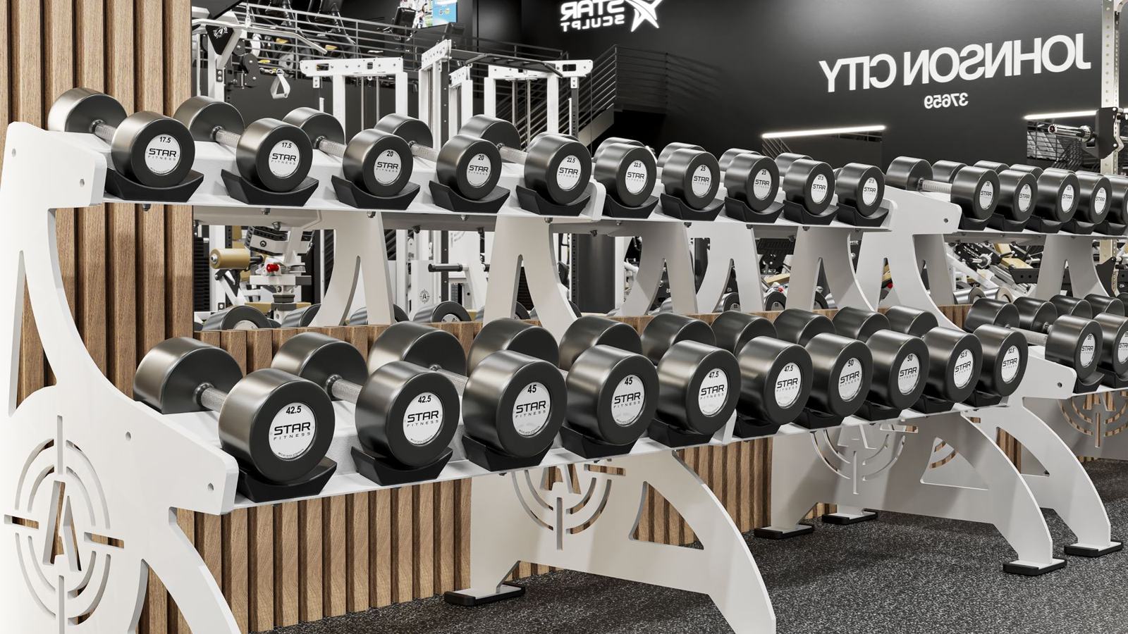 Full-service club · Tennessee: gym design render, view 6