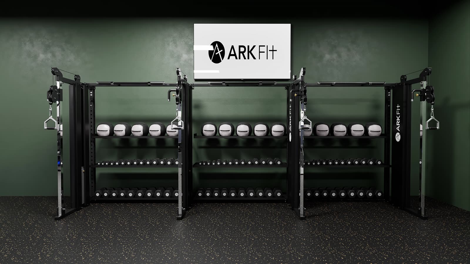 Strength and recovery club: gym design render, view 4