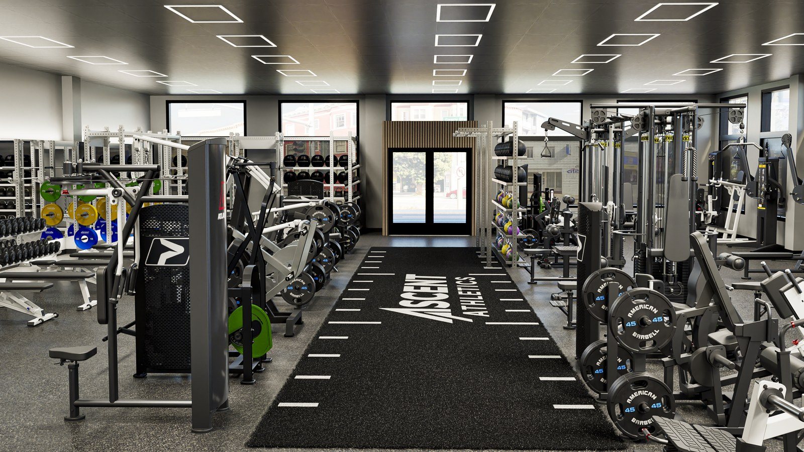 Athletic performance gym: gym design render