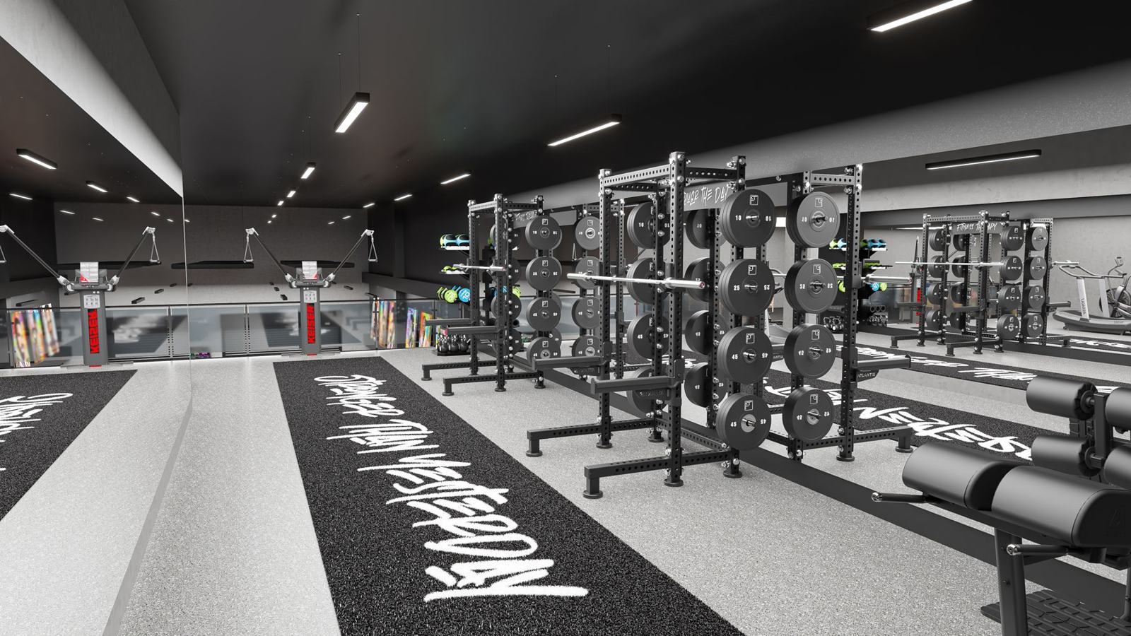 Training club · San Francisco: gym design render, view 2