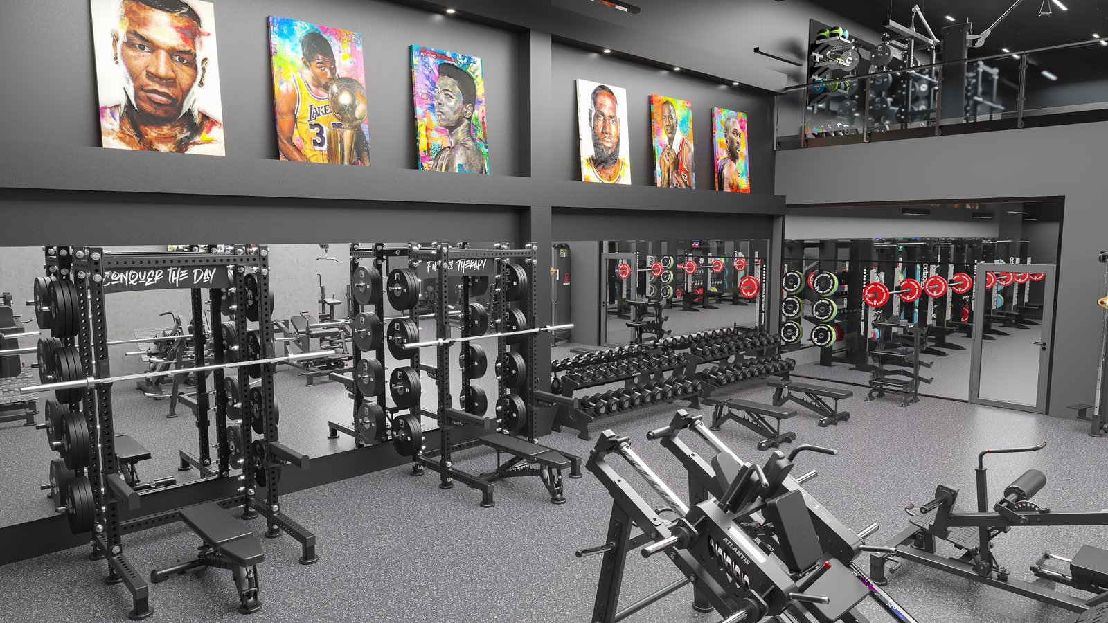 Training club · San Francisco: gym design render, view 4