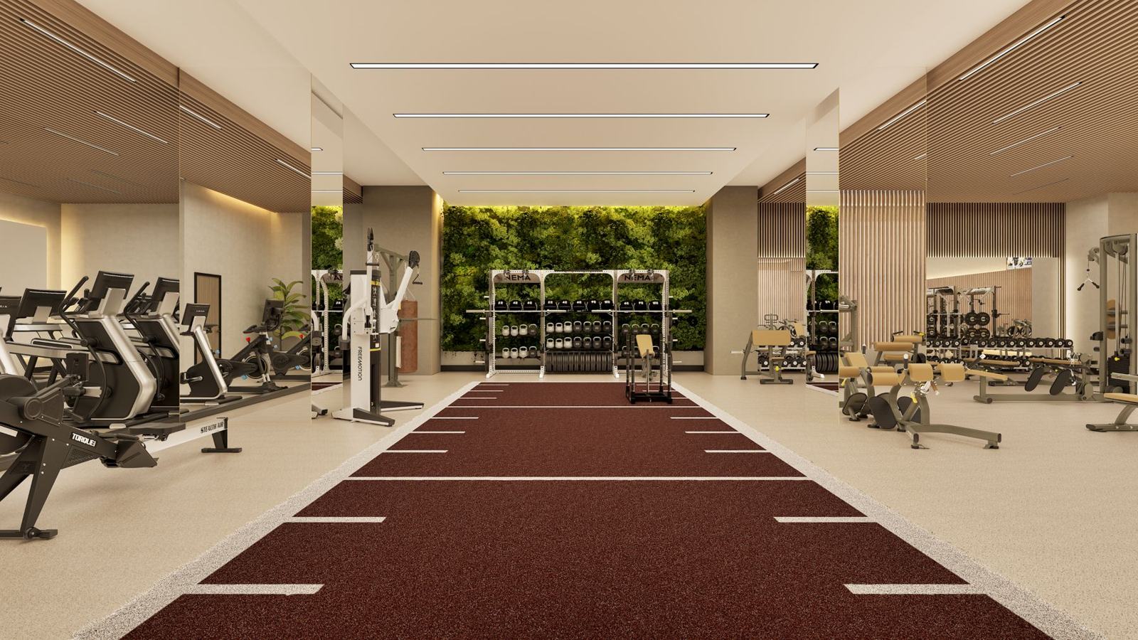 Luxury residential tower · San Francisco: gym design render, view 3