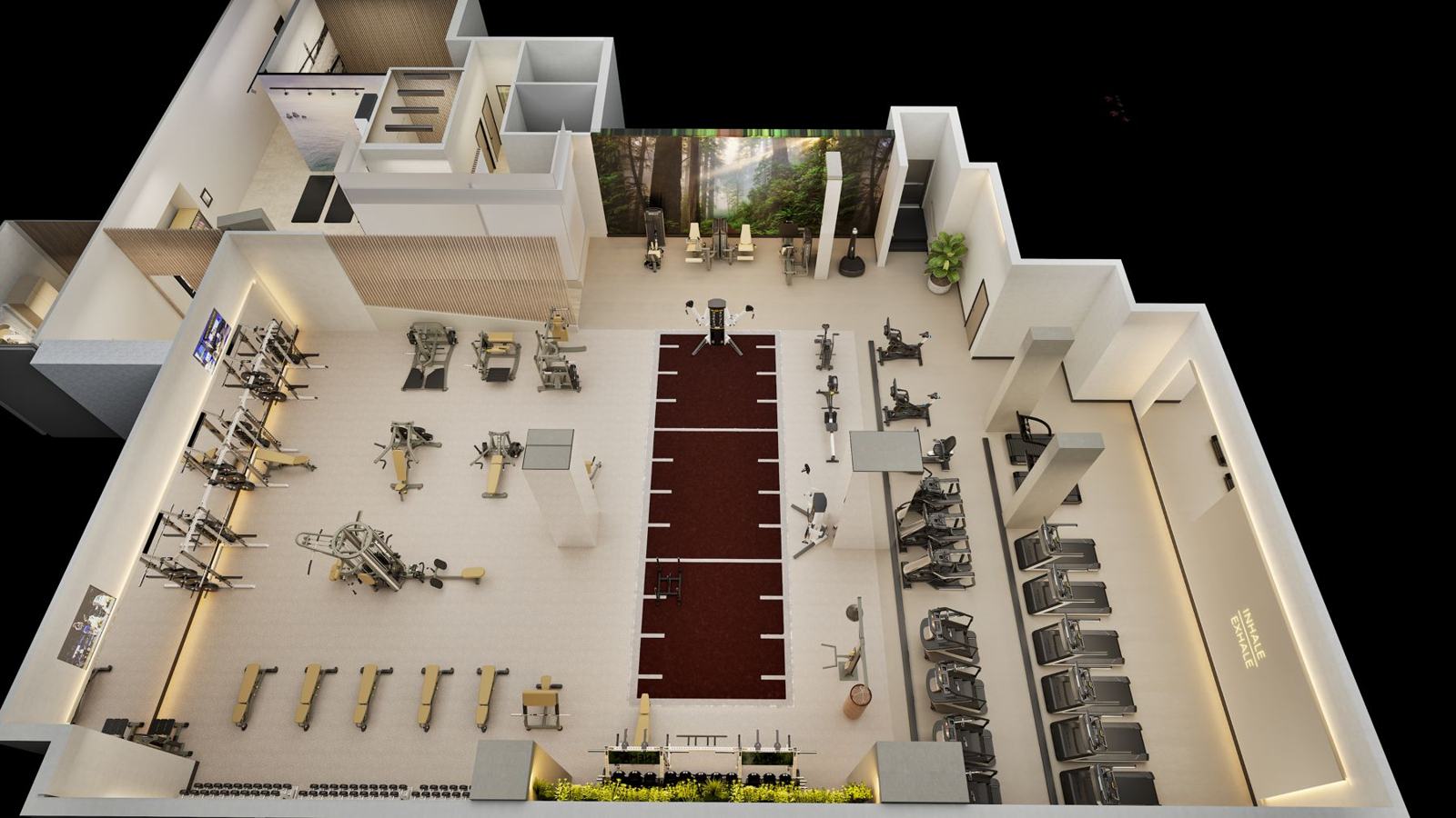 Luxury residential tower · San Francisco: gym design render, view 9