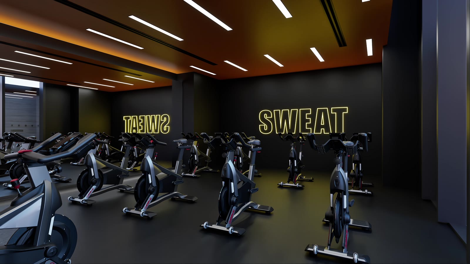 Luxury residential tower · Miami: gym design render, view 4