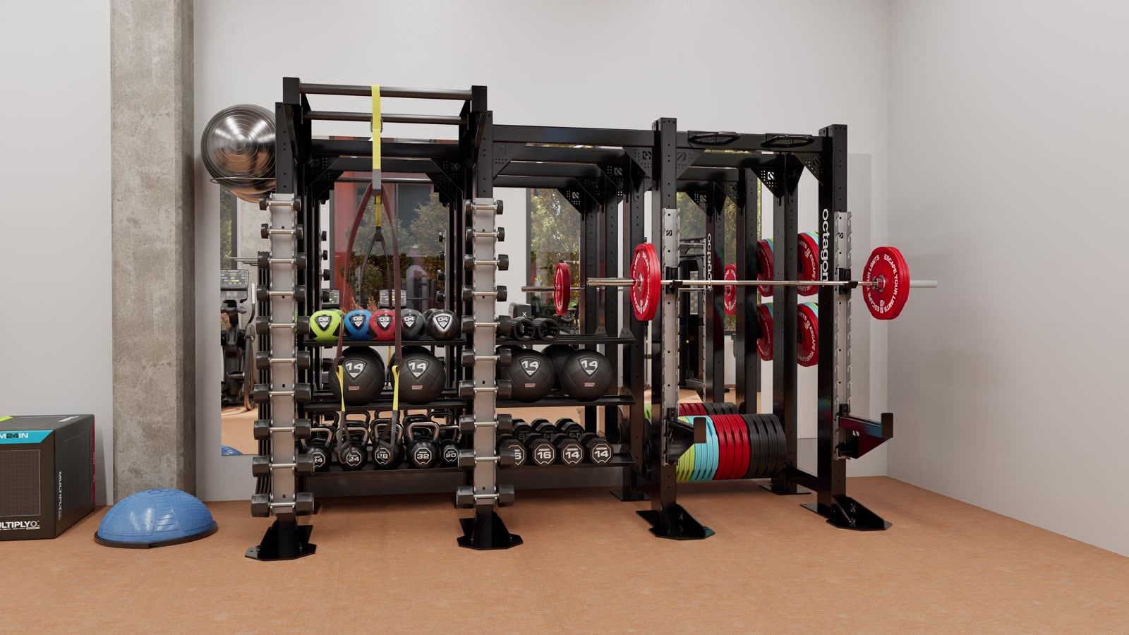 Apartment community · Portland: gym design render, view 2