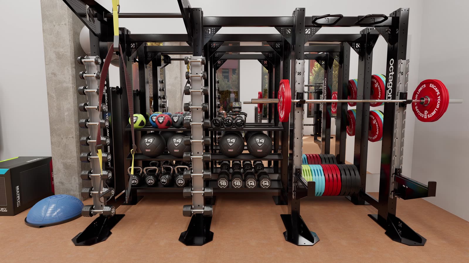 Apartment community · Portland: gym design render, view 3