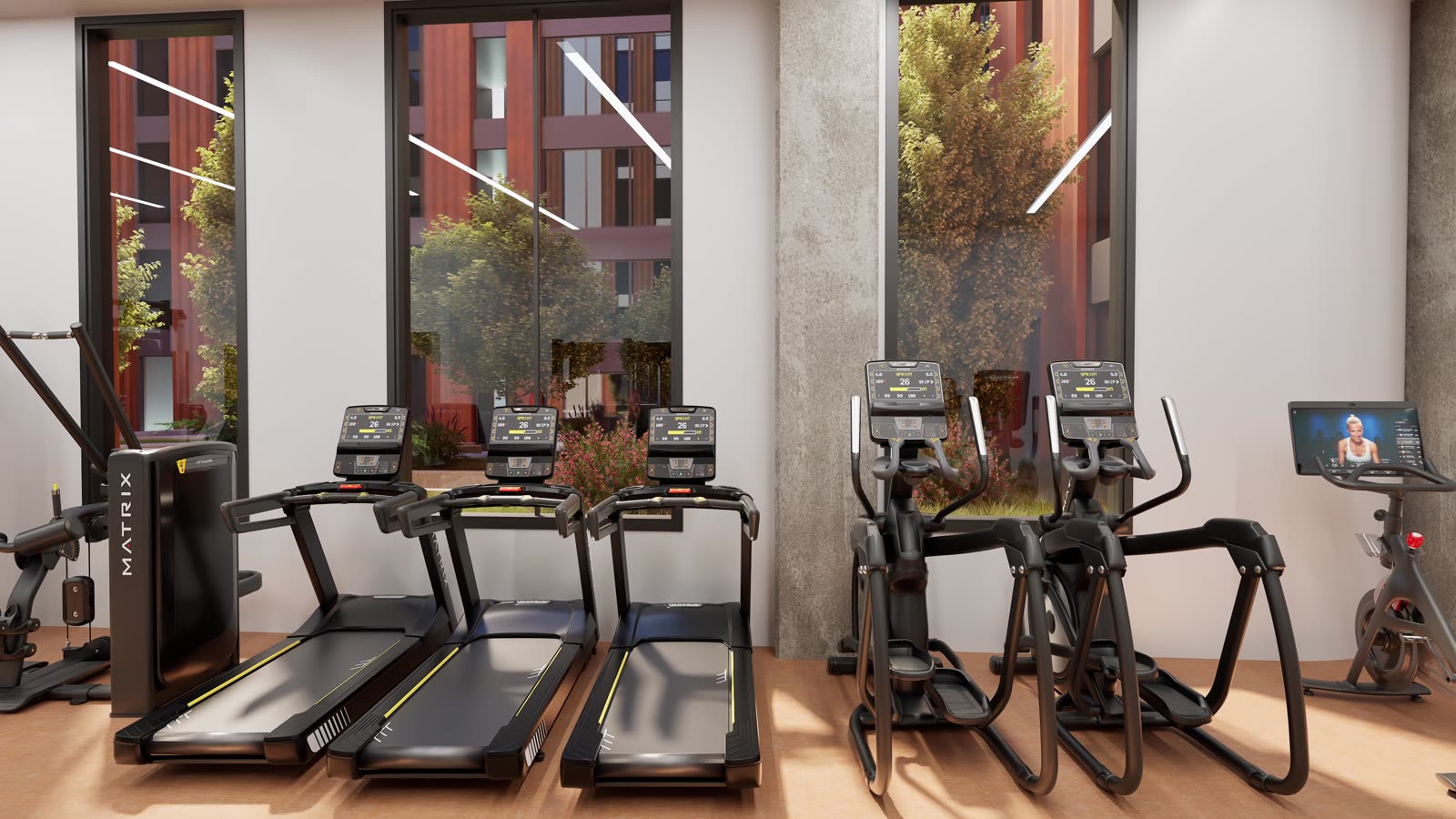 Apartment community · Portland: gym design render, view 4