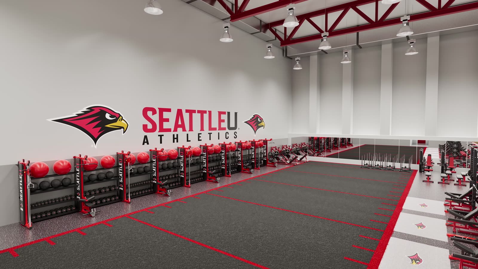 University athletics · Seattle: gym design render, view 2