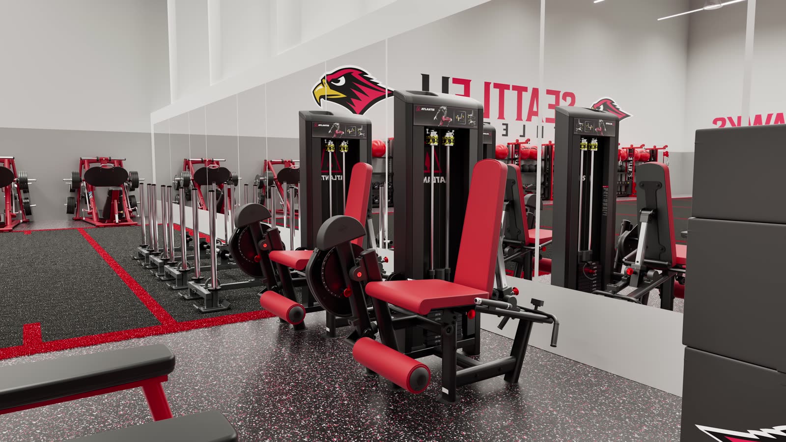 University athletics · Seattle: gym design render, view 3