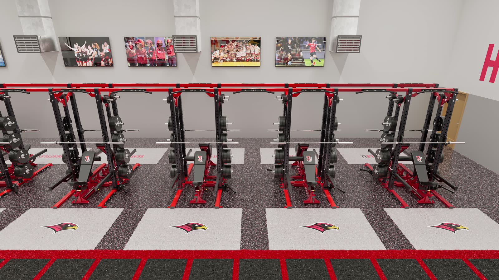 University athletics · Seattle: gym design render, view 4