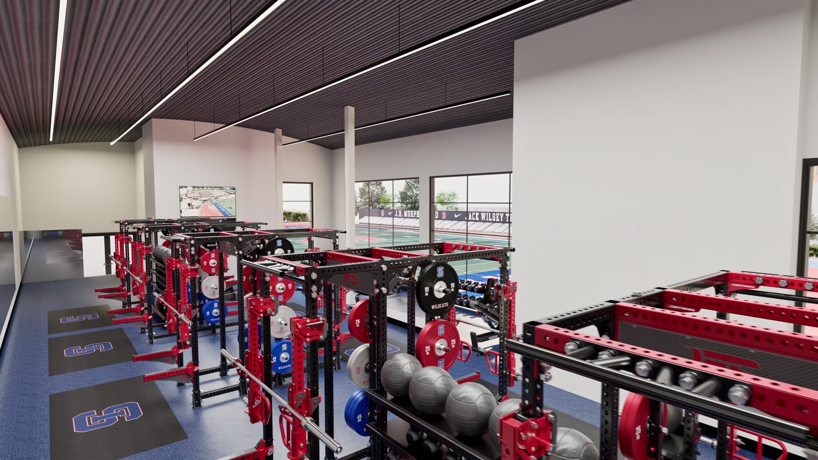 High school weight room and performance center design in San Francisco