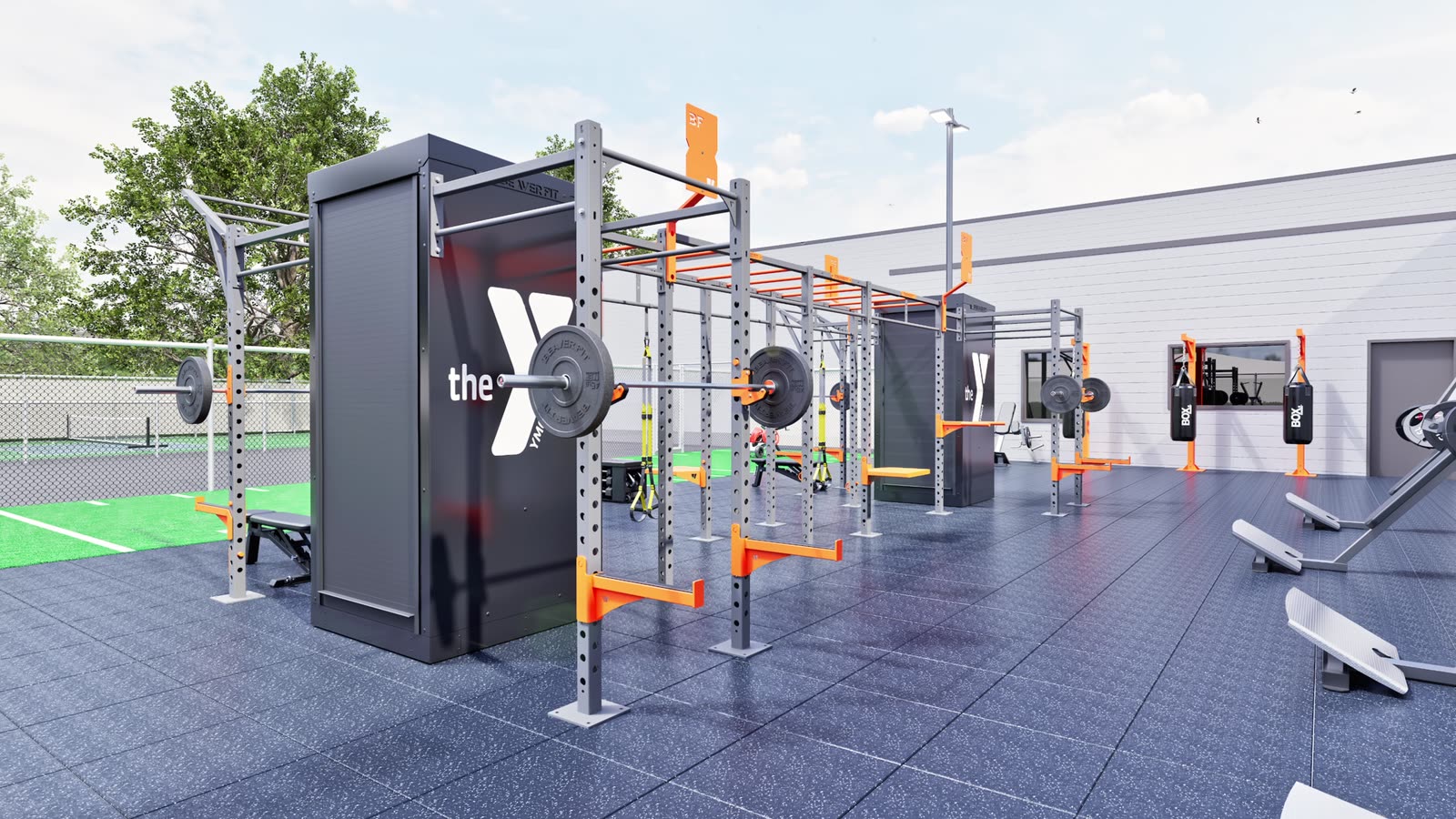 Community outdoor training yard · California: gym design render, view 3