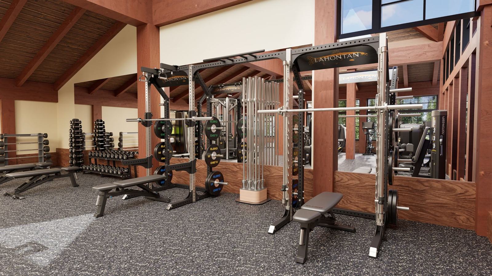 Private golf club: gym design render