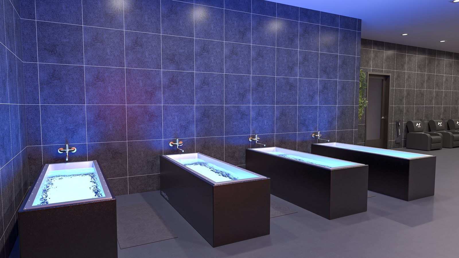 Recovery and wellness: gym design render, view 2