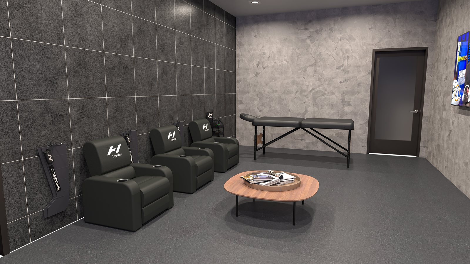Recovery and wellness: gym design render, view 5